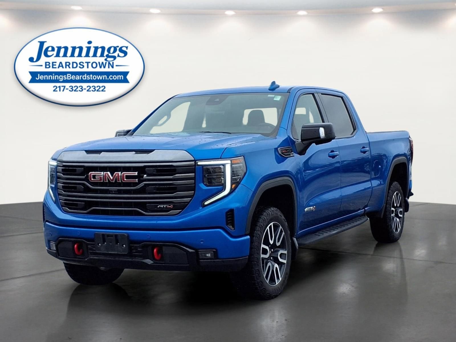 2024 GMC Sierra 1500 AT4 in Dynamic Blue Metallic — front three-quarter view