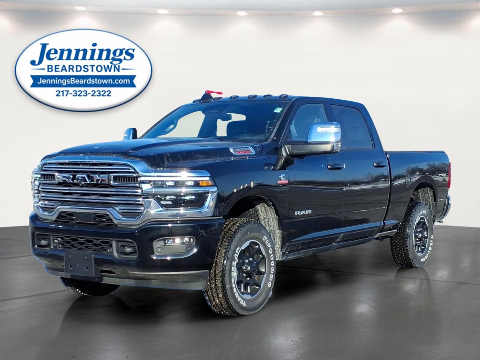 2025 RAM 3500 Laramie in Diamond Black C — front three-quarter view