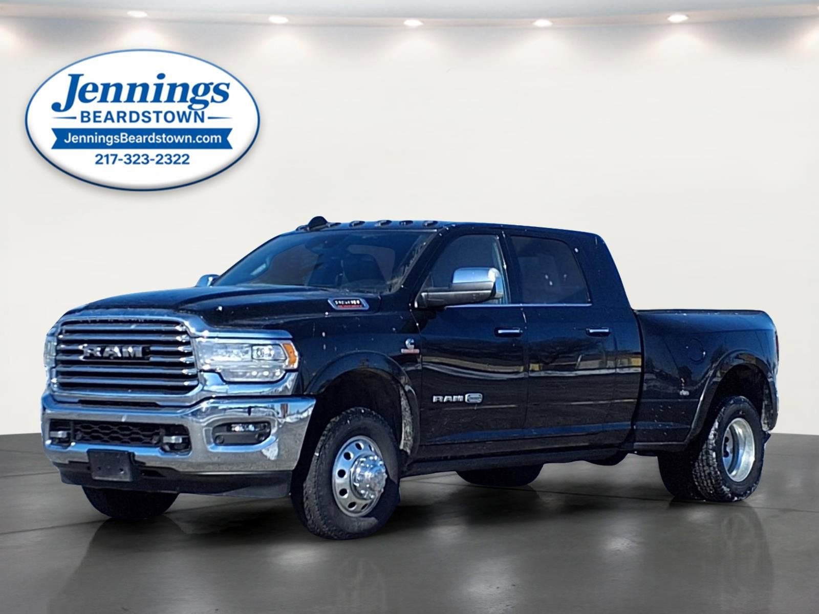 2019 RAM 3500 Longhorn in Black — front three-quarter view