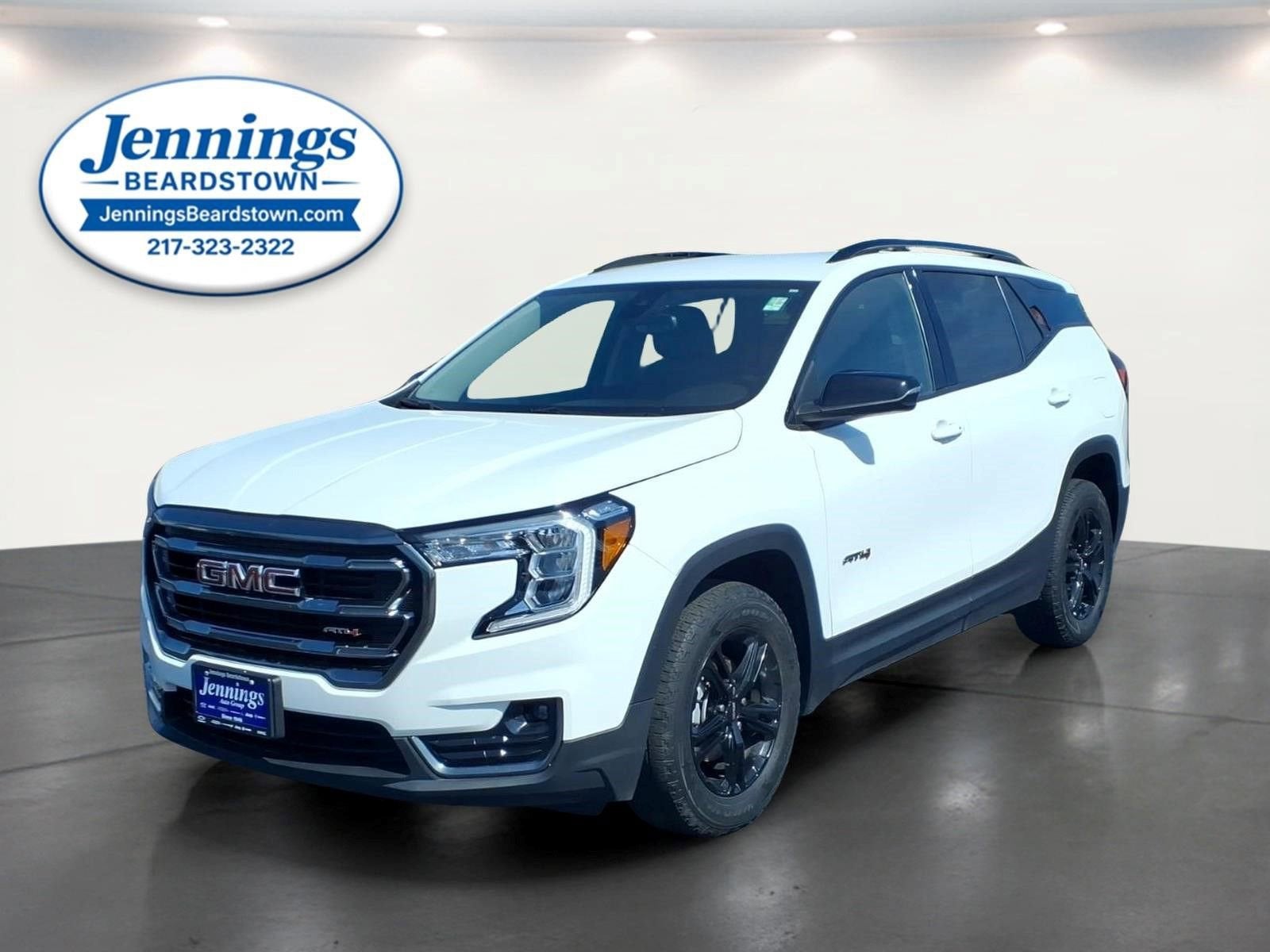 2023 GMC Terrain AT4 in Summit White — front three-quarter view