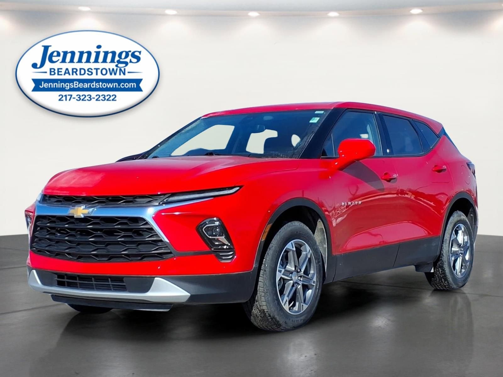 2023 Chevrolet Blazer 2LT in Red Hot — front three-quarter view