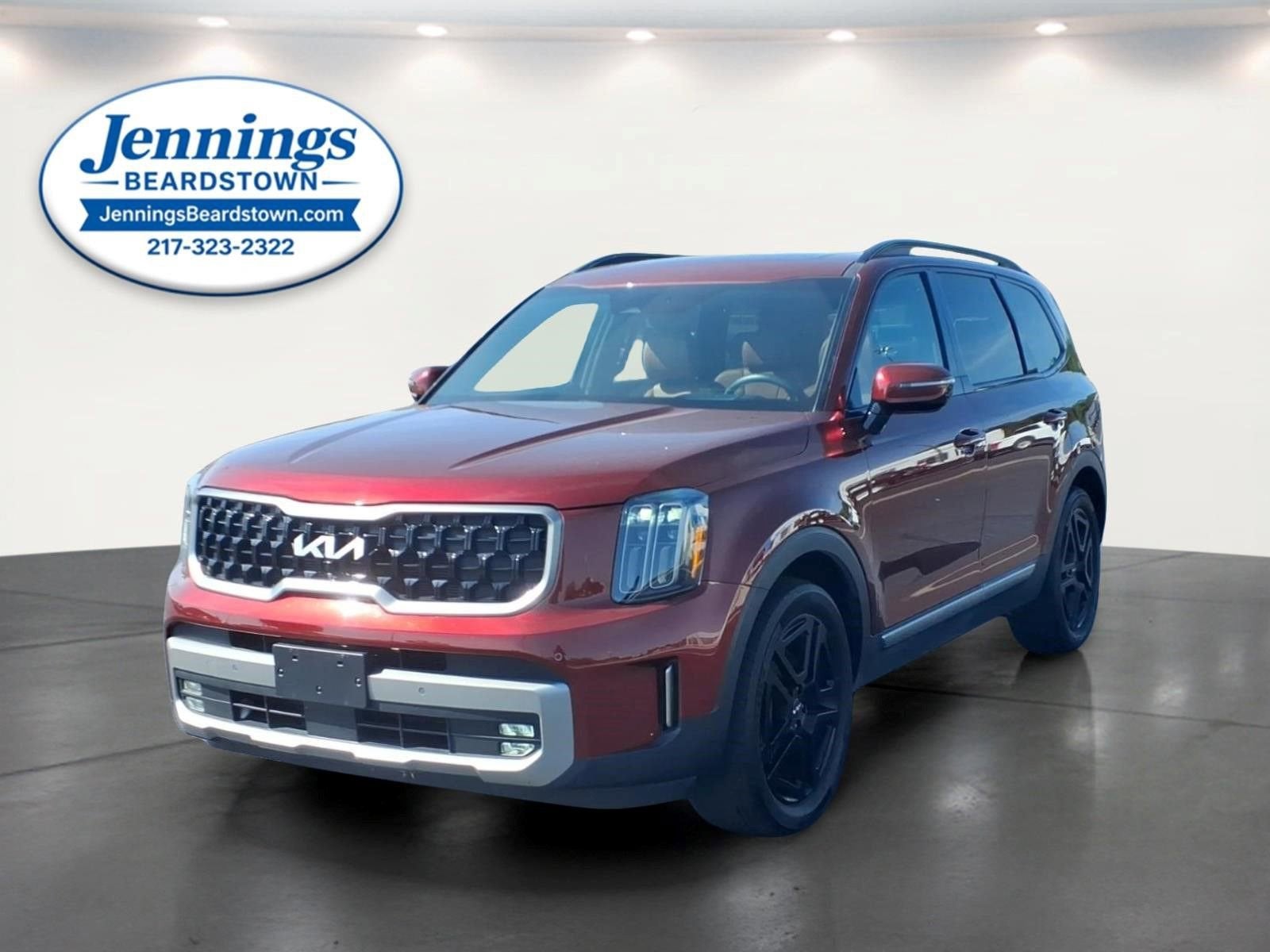 2023 Kia Telluride SX Prestige X-Line in Red — front three-quarter view